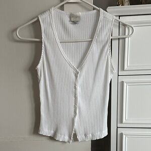 Marshalls White Ribbed Tank Top